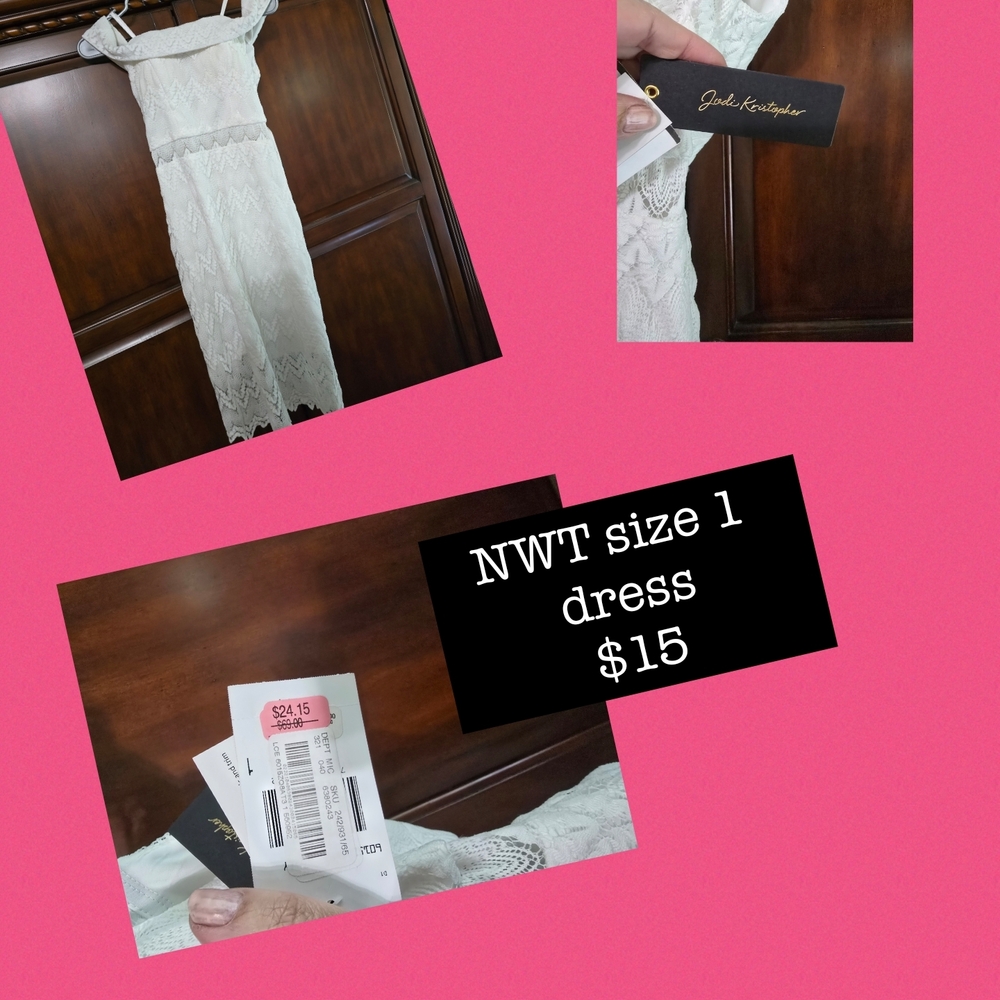 Jodi Kristopher White Lace Dress
